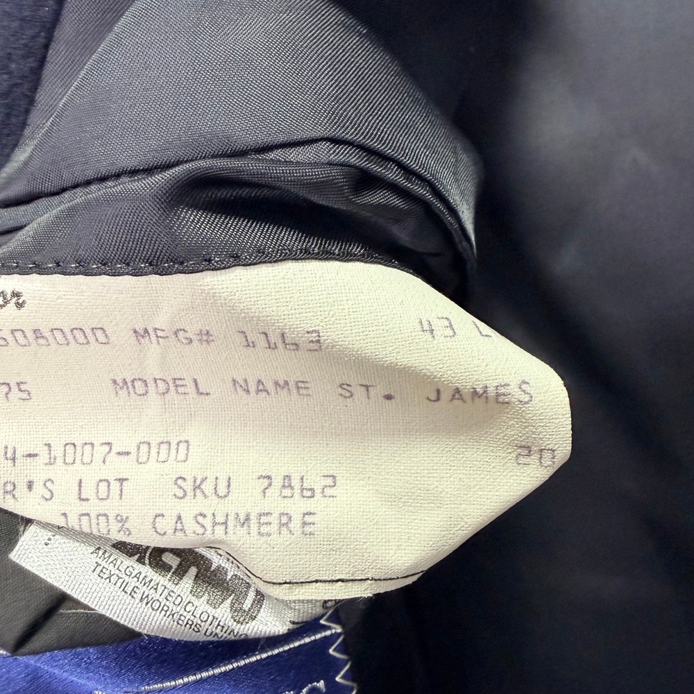 Gieves & Hawkes Savile Row Navy Blue 100% Cashmere Blazer Gold Buttons 43L - Picture 8 of 16
